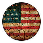 Cracked American Flag Print Round Floor Mat