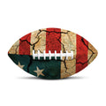 Cracked American Flag Print Rugby Ball