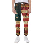 Cracked American Flag Print Scuba Joggers