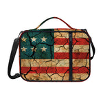 Cracked American Flag Print Shoulder Strap Bible Bag