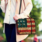 Cracked American Flag Print Shoulder Strap Bible Bag