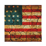 Cracked American Flag Print Silk Bandana
