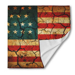 Cracked American Flag Print Silk Bandana