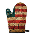 Cracked American Flag Print Single Oven Mitt