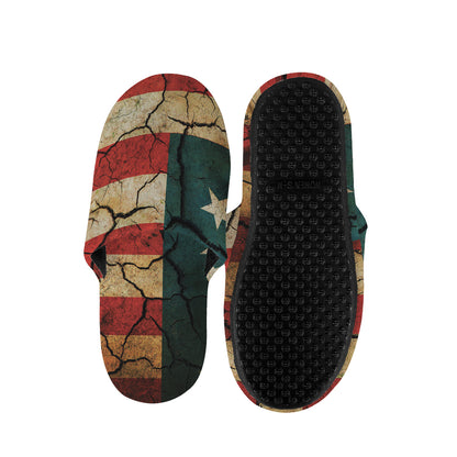Cracked American Flag Print Slippers