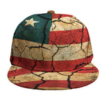 Cracked American Flag Print Snapback Cap