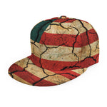 Cracked American Flag Print Snapback Cap