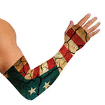 Cracked American Flag Print Sun Protection Arm Sleeves