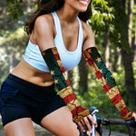 Cracked American Flag Print Sun Protection Arm Sleeves