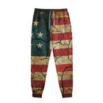 Cracked American Flag Print Sweatpants