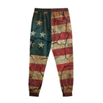 Cracked American Flag Print Sweatpants