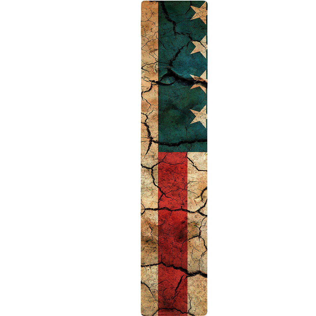 Cracked American Flag Print Table Runner