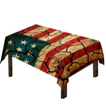 Cracked American Flag Print Tablecloth