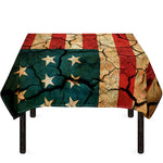 Cracked American Flag Print Tablecloth