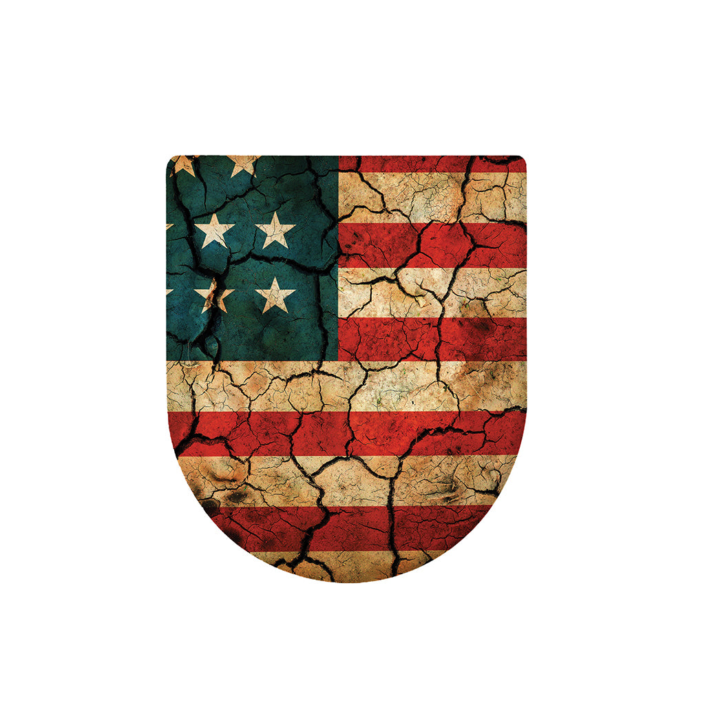 Cracked American Flag Print Toilet Lid Cover