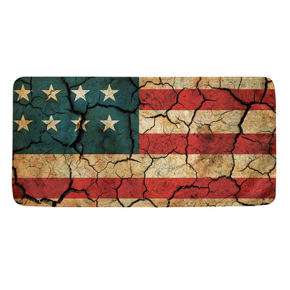 Cracked American Flag Print Towel