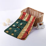 Cracked American Flag Print Towel
