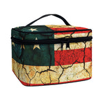 Cracked American Flag Print Travel Makeup Bag