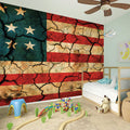 Cracked American Flag Print Wall Sticker