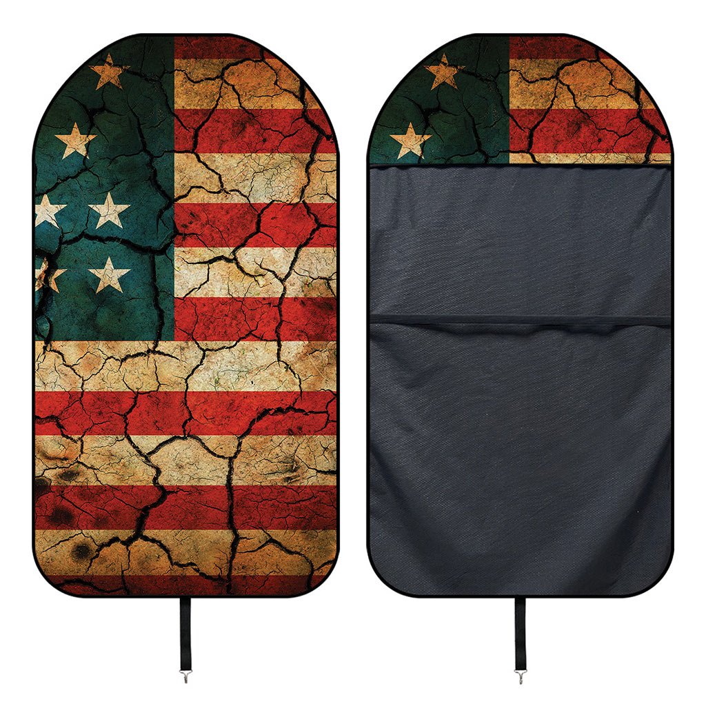 Cracked American Flag Print Waterproof Car Seat Cover