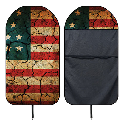 Cracked American Flag Print Waterproof Car Seat Cover