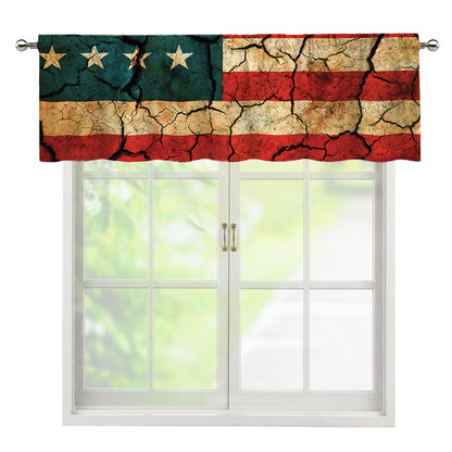 Cracked American Flag Print Window Valance