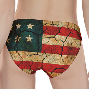 Cracked American Flag Print Women's Panties