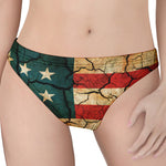 Cracked American Flag Print Women's Thong