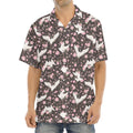 Crane Bird And Flower Pattern Print Aloha Shirt