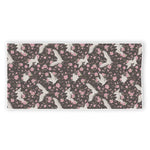 Crane Bird And Flower Pattern Print Beach Towel