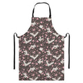 Crane Bird And Flower Pattern Print Bib Apron With Pocket