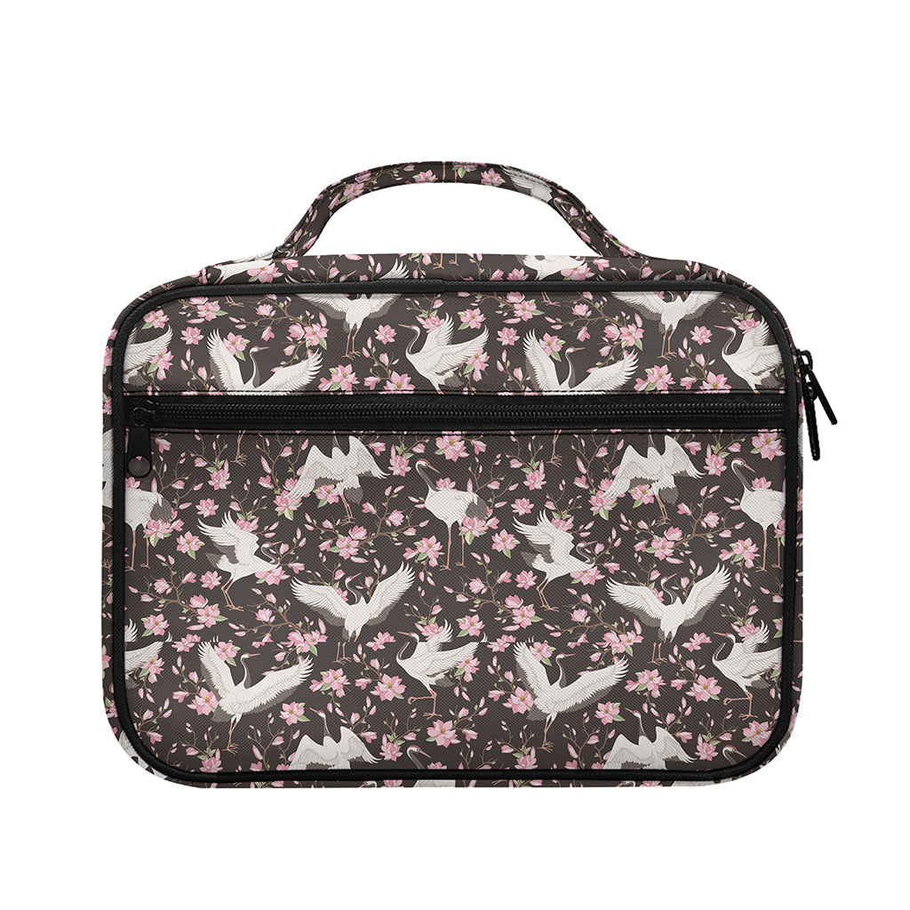 Crane Bird And Flower Pattern Print Briefcase Bible Bag