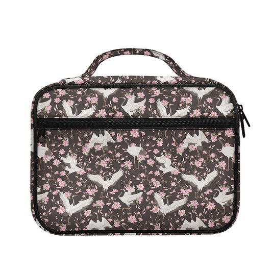 Crane Bird And Flower Pattern Print Briefcase Bible Bag