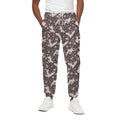 Crane Bird And Flower Pattern Print Cotton Sweatpants