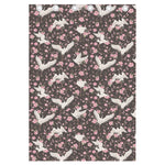 Crane Bird And Flower Pattern Print Curtain