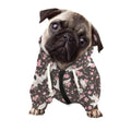 Crane Bird And Flower Pattern Print Dog Zip Up Hoodie