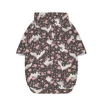 Crane Bird And Flower Pattern Print Dog Zip Up Hoodie