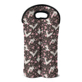 Crane Bird And Flower Pattern Print Double Neoprene Wine Tote