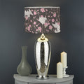 Crane Bird And Flower Pattern Print Drum Lamp Shade
