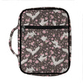 Crane Bird And Flower Pattern Print Front Pocket Bible Bag