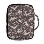 Crane Bird And Flower Pattern Print Front Pocket Bible Bag