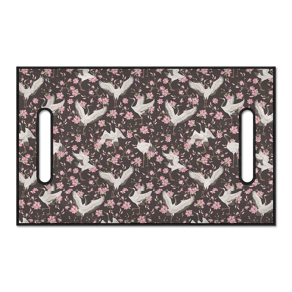 Crane Bird And Flower Pattern Print Golf Cart Seat Cover