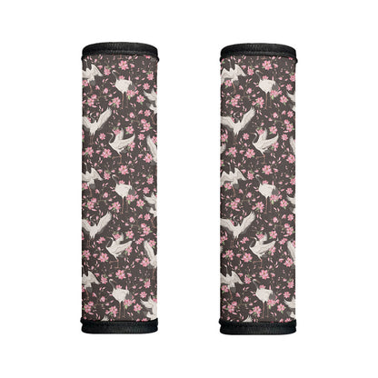 Crane Bird And Flower Pattern Print Handle Covers