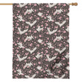 Crane Bird And Flower Pattern Print House Flag