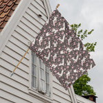 Crane Bird And Flower Pattern Print House Flag