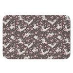 Crane Bird And Flower Pattern Print Indoor Door Mat