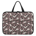 Crane Bird And Flower Pattern Print Laptop Sleeve With Handle