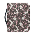 Crane Bird And Flower Pattern Print Leather Bible Cover