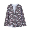 Crane Bird And Flower Pattern Print Long Sleeve Short Coat