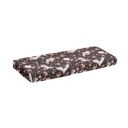 Crane Bird And Flower Pattern Print Piano Keyboard Cover